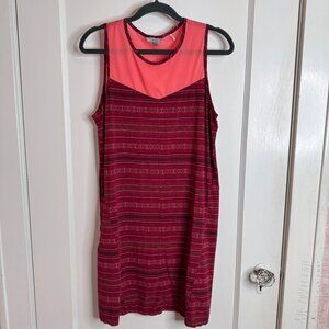 Toad & co Sleeveless Burgundy Pink Lightweight Sundress Pockets sz L